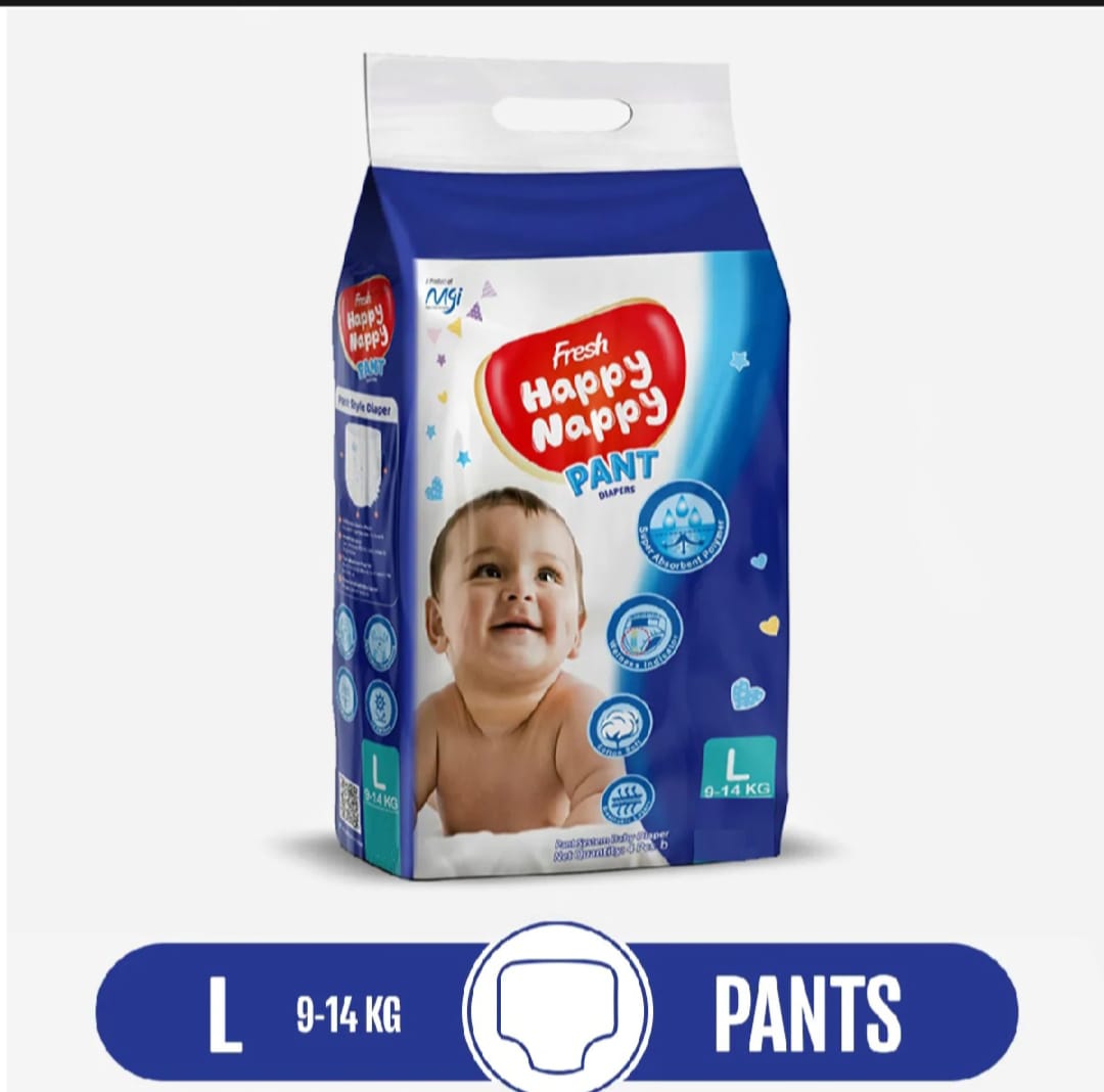 Buy Fresh Happy Nappy Pant Diaper 9-14 KG (L Size) 4 Pcs Mini Pack  at best price in Bangladesh