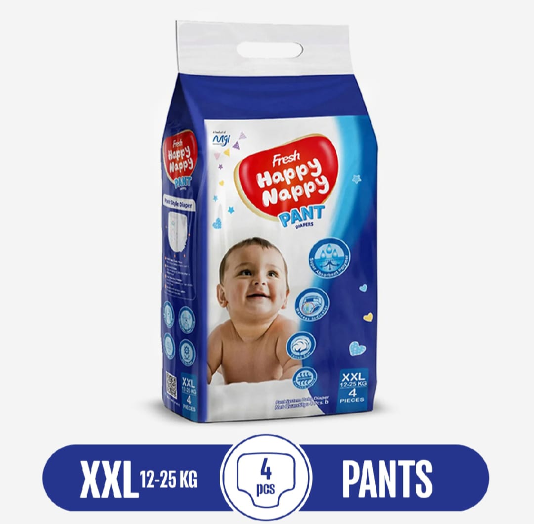 Buy  Fresh Happy Nappy Pant Diaper 12-25 KG (XXL Size) 4 Pcs Mini Pack  at best price in Bangladesh