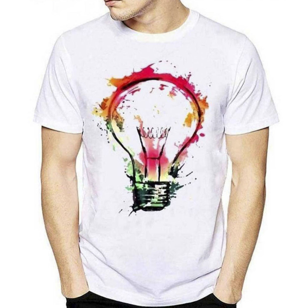 Picture of JERSEY Cotton Casual T-shirt for Men - White