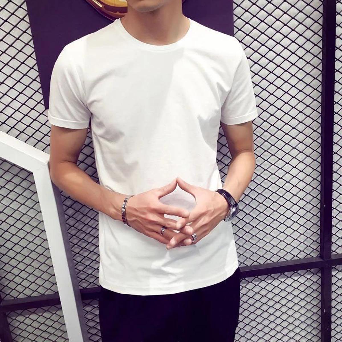 Picture of Jersey Casual Men's T-Shirt - White - Half Sleeve Round Neck - Comfortable to Wear in Summer Season