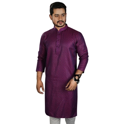 Picture of Stylish And Fashionable Peyaj Cotton Panjabi For Men 