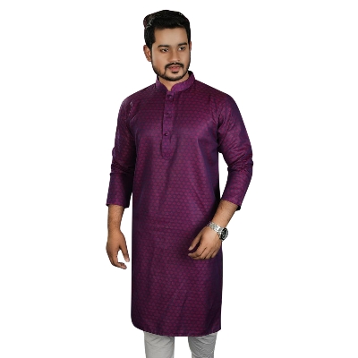 Picture of Stylish And Fashionable Peyaj Cotton Panjabi For Men - Panjabi 