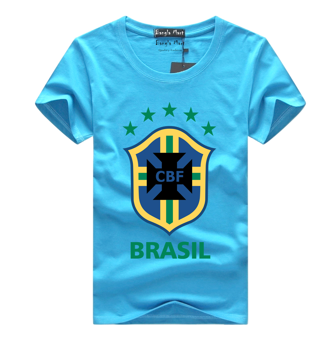 Picture of Brazil Football Logo Half Sleeve Comfortable Jersey Fabrics Tshirt