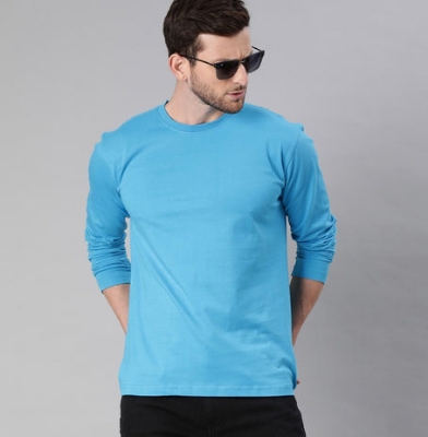 Picture of Sky blue সলিড কালার ফুল হাতার জার্সি টি-শার্ট - Solid