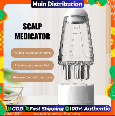 Picture of  Medical Grade Minoxidil & Scalp Oil Applicator With Roller Ball Hair Scalp Massage Brush for Essential Oils & Liquid Medicine Hair Regrowth & Scalp Care Tool - By Muin Distribution - Portable Hair Oil or Scalp Applicator Comb 6ML