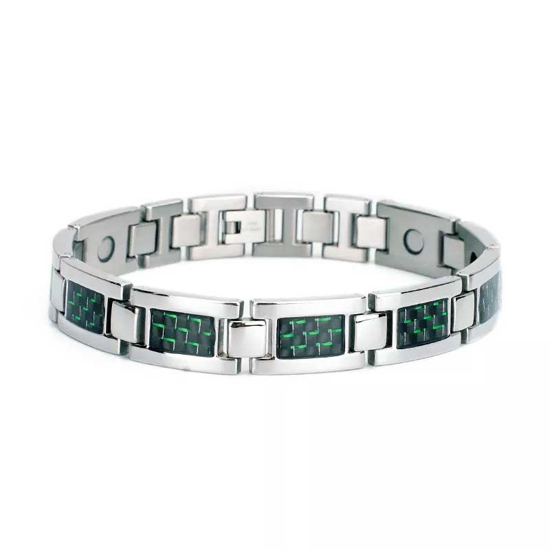 Picture of Bio Magnetic Bracelets Green, Red & Black Carbon