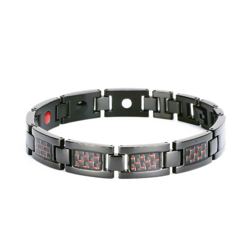 Picture of Bio Magnetic Bracelets Green, Red & Black Carbon