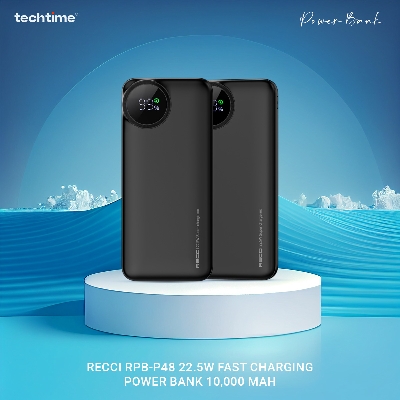 Picture of Recci RPB-P48 22.5W Fast Charging Power Bank 10,000 mAh, Biege Color
