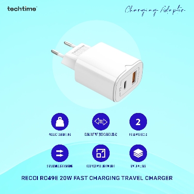 Picture of Recci RC49E 20W Fast Charging Travel Charger