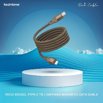Picture of Recci RS23CL 100cm Type-C To Lightning Magnetic Data Cable, Titanium Gold Color