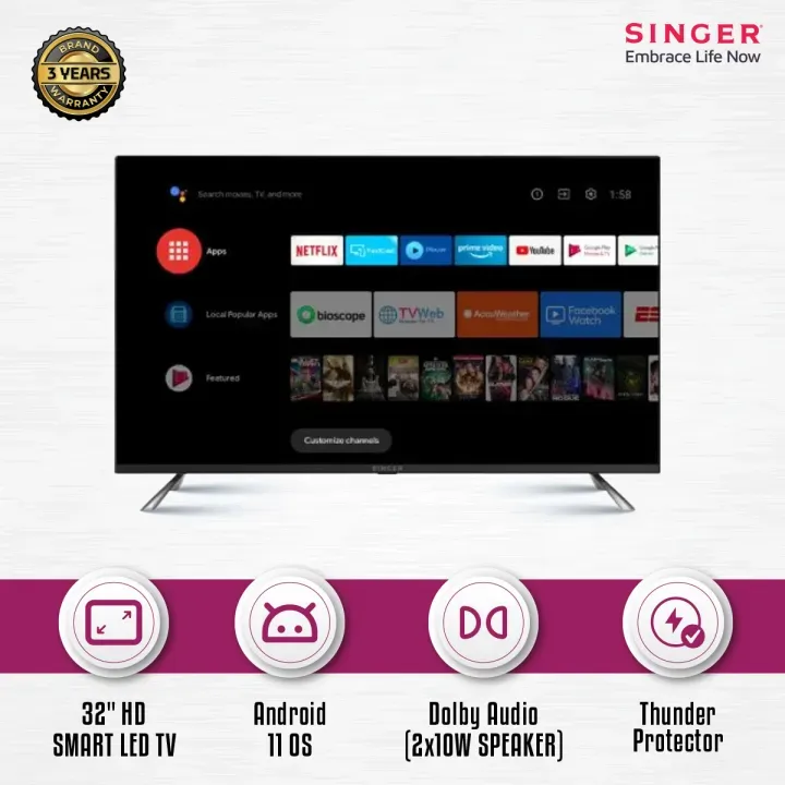 Picture of Singer 32" Android TV (SLE32D61WSATV)