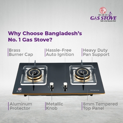 Picture of RFL Double Built In Glass Hob/Gas Stoves/Gas Burner Marigold (Natural Gas)