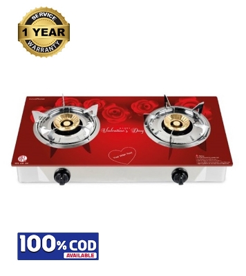 Picture of Double Glass Gas Stove LOVEROSE (Cylinder Gas)