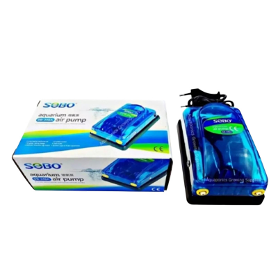 Picture of Sobo Aquarium Air Pump Compressor Oxygen 220-240V Transparent Body Double Outlets High Quality Fish Tank