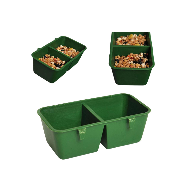 Picture of 1pc 2 in 1 Parrot Food Water Bowl Dual Feeding Cup Plastic Bird Pigeons Cage Water Food Feeder Bird Parrot Pet Aviary Water Bowl