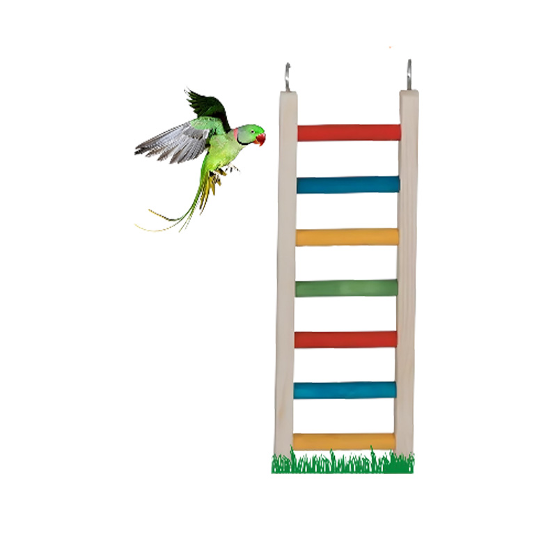 Picture of Wooden Bird ladder fun cage toy for bird training  1pcs