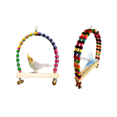 Picture of Bird swing toy Natural Wooden Parrots Swing Toy