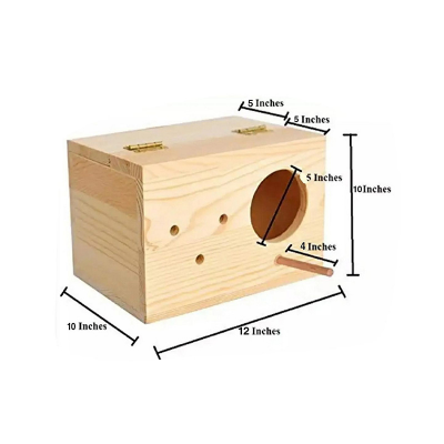 Picture of Square Big Size Breeding Box for Cockatiel or Macao Parrot with Perch Attached