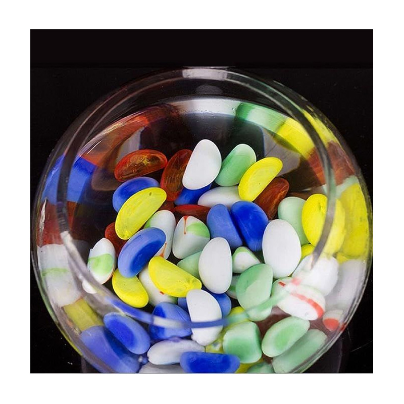 Picture of Pebbles gravels Stone Beads for Aquarium and garden Decoration Milky Multi-Coloured Round Glass Table vase Fountain, Upto 100 Pieces