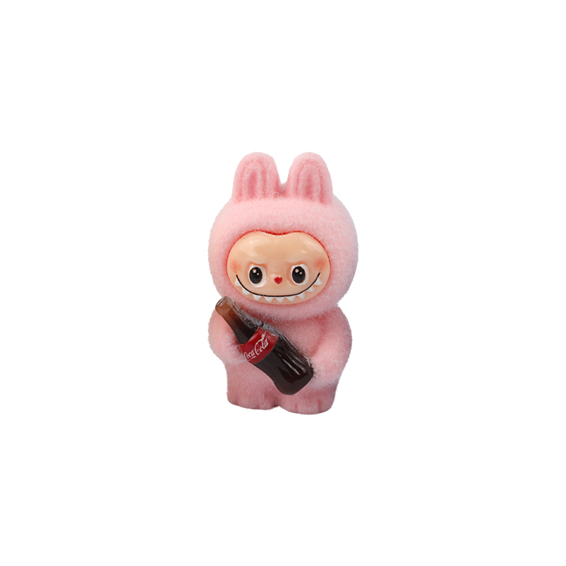 Picture of Flocked Labubu x Coca-Cola Statue Set | 1 -Piece Exclusive Limited Edition | Mini Collectible Figurines | The Monsters & Coke Collaboration Series- 1 piece 