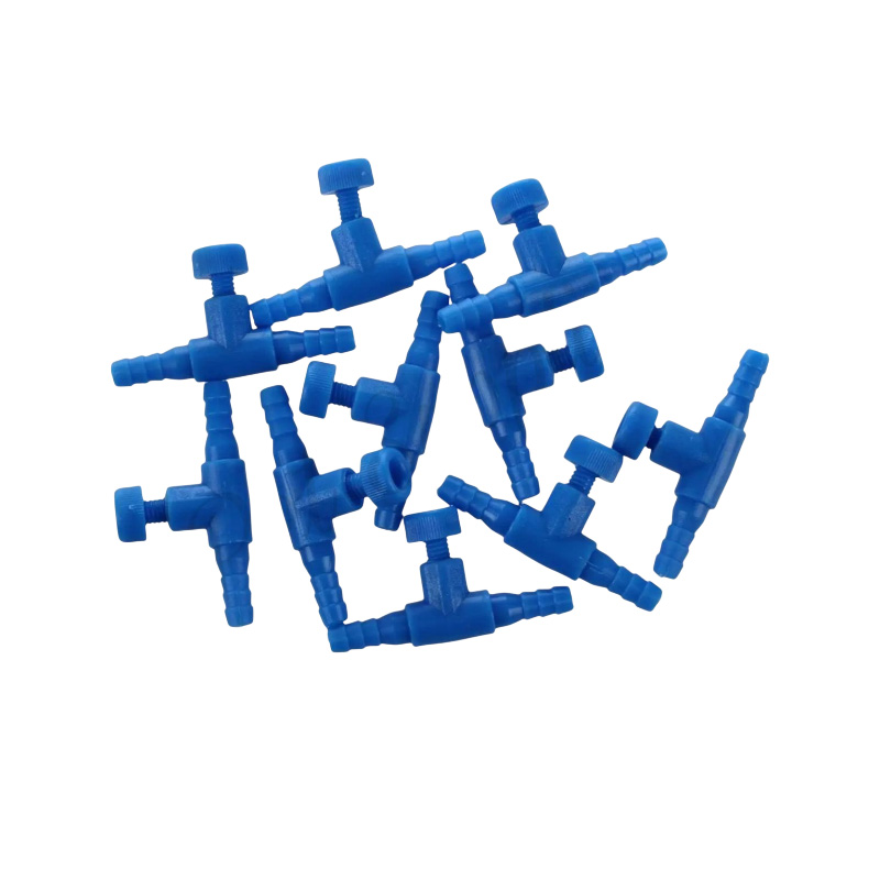Picture of 10 Pcs Blue Plastic 2 Way Aquarium Fish Tank Air Pump Control Valves
