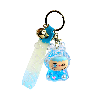 Picture of Labubu Glitter Bubble Keychain Set |Translucent Figurine Keyring | Adorable Collectible with Bell & Charm Strap | Perfect for Bags & Keys- 1 piece
