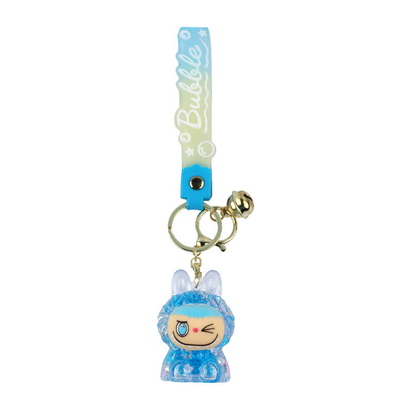 Picture of Labubu Glitter Bubble Keychain Set |Translucent Figurine Keyring | Adorable Collectible with Bell & Charm Strap | Perfect for Bags & Keys- 1 piece