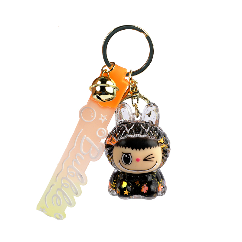 Picture of Labubu Glitter Bubble Keychain Set |Translucent Figurine Keyring | Adorable Collectible with Bell & Charm Strap | Perfect for Bags & Keys- 1 piece