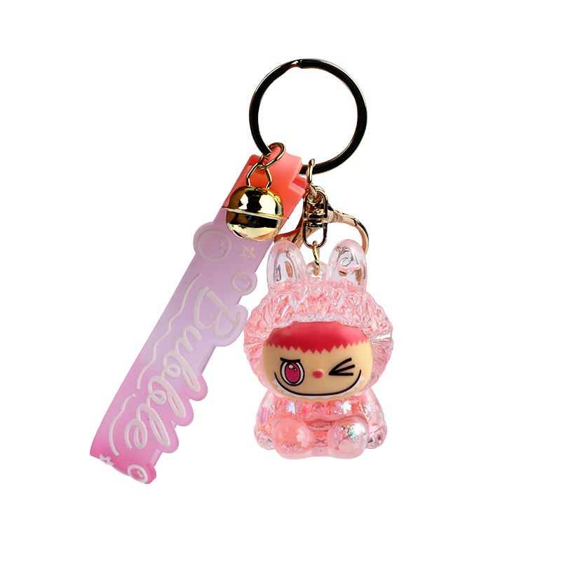 Picture of Labubu Glitter Bubble Keychain Set |Translucent Figurine Keyring | Adorable Collectible with Bell & Charm Strap | Perfect for Bags & Keys- 1 piece