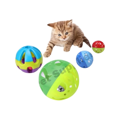 Picture of 4pcs Hollow Balls with Bells Inside Birds Parrots Toys for Interactive Independent Playing and DIY Toys