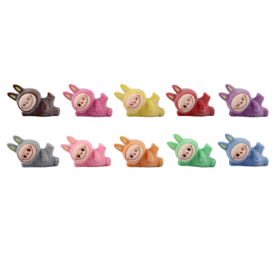Picture of Mini Labubu The Monsters Naptime Collection | Flocked Resin Figures | Adorable Set of Sleeping Monster Statues | Unique Decor for Home or Office- 10 piece set