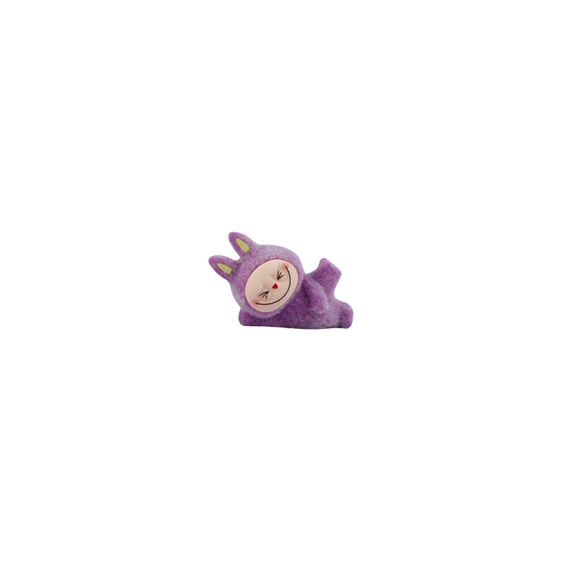 Picture of Mini Labubu The Monsters Naptime Collection | Flocked Resin Figures | Adorable Set of Sleeping Monster Statues | Unique Decor for Home or Office- 1 piece 