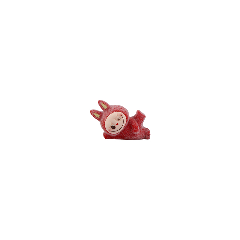 Picture of Mini Labubu The Monsters Naptime Collection | Flocked Resin Figures | Adorable Set of Sleeping Monster Statues | Unique Decor for Home or Office- 1 piece 