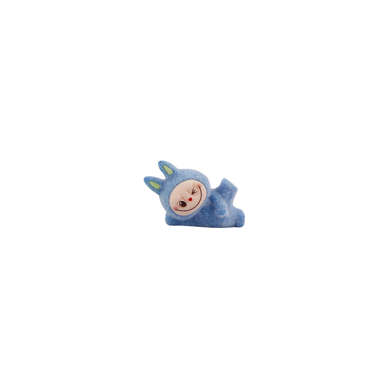 Picture of Mini Labubu The Monsters Naptime Collection | Flocked Resin Figures | Adorable Set of Sleeping Monster Statues | Unique Decor for Home or Office- 1 piece 