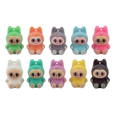 Picture of Mini Labubu Plushie Figurine | Premium Quality Flocked Decorative Figure | Cute & Quirky Labubu Charm | Ideal for Desk or Bag Decoration- 10 piece set