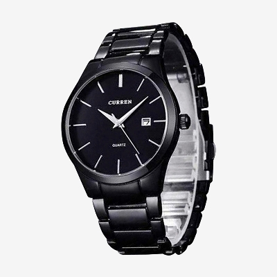 Picture of Curren 8106-Stainless Steel Analog Clock for Men-Black
