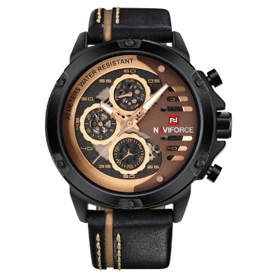 Picture of NF9110 - Black Leather Wrist Watch for Men