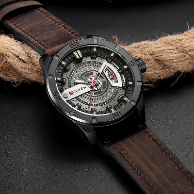 Picture of Curren 8301 - Chocolate Leather Analog Watch for Men