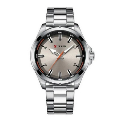Picture of CURREN 8320 Silver Stainless Steel Analog Watch For Men - Available Color in Grey & Silver and RoseGold & Black