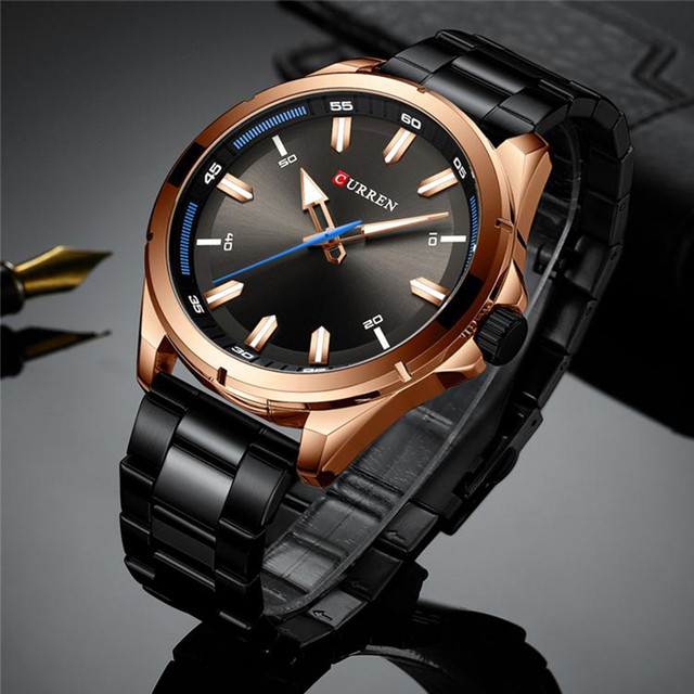 Picture of CURREN 8320 Silver Stainless Steel Analog Watch For Men - Available Color in Grey & Silver and RoseGold & Black