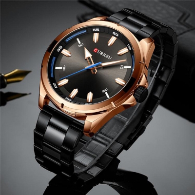 Picture of CURREN 8320 Silver Stainless Steel Analog Watch For Men - Available Color in Grey & Silver and RoseGold & Black