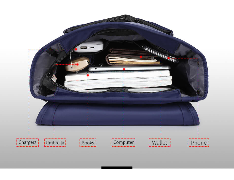 Picture of NAVIFORCE NFB6802 Blue Waterproof Mens Backpack with Separate Laptop Compartment Sport Business Bag - Blue