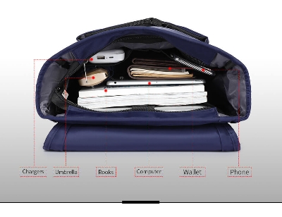 Picture of NAVIFORCE NFB6802 Blue Waterproof Mens Backpack with Separate Laptop Compartment Sport Business Bag - Blue