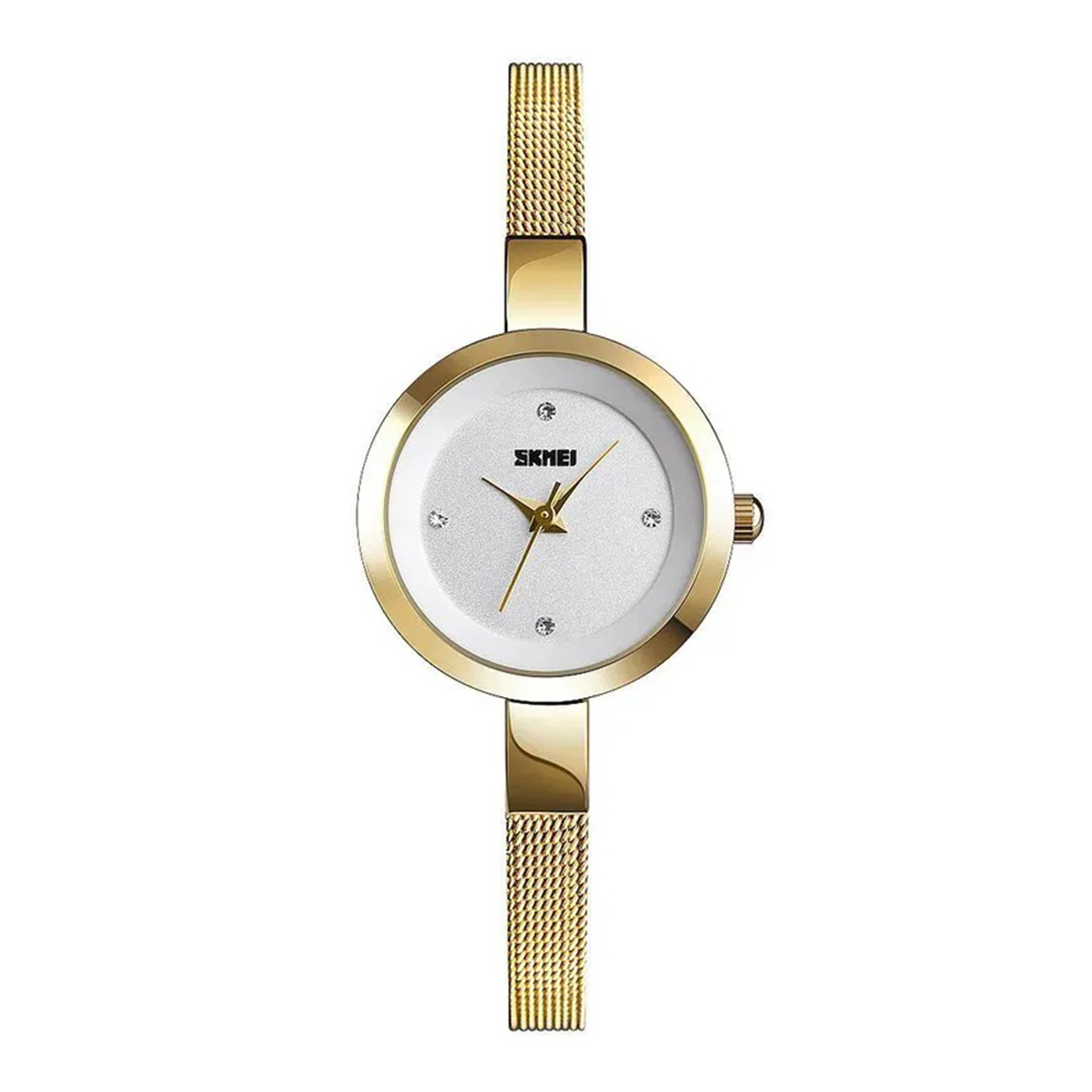 Picture of SKMEI 1390 RoseGold Stainless Steel Analog Watch For Women - White & RoseGold