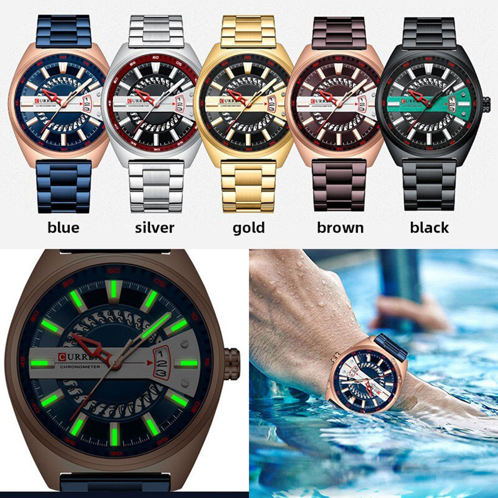 Picture of CURREN C8403M Bronze Stainless Steel Analog Watch For Men - RoseGold & Bronze