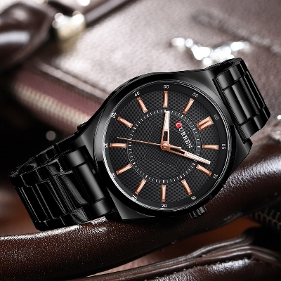 Picture of CURREN C8407M Black Stainless Steel Analog Watch For Men - Black
