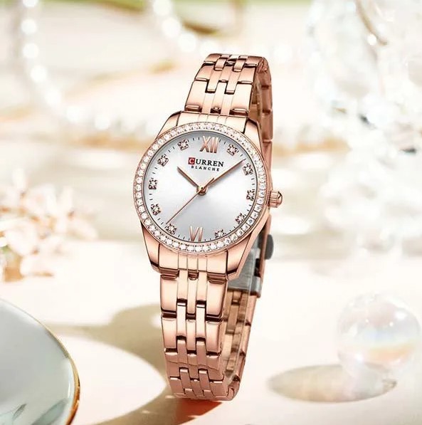 Picture of CURREN C9086W RoseGold Stainless Steel Analog Watch For Women - White & RoseGold