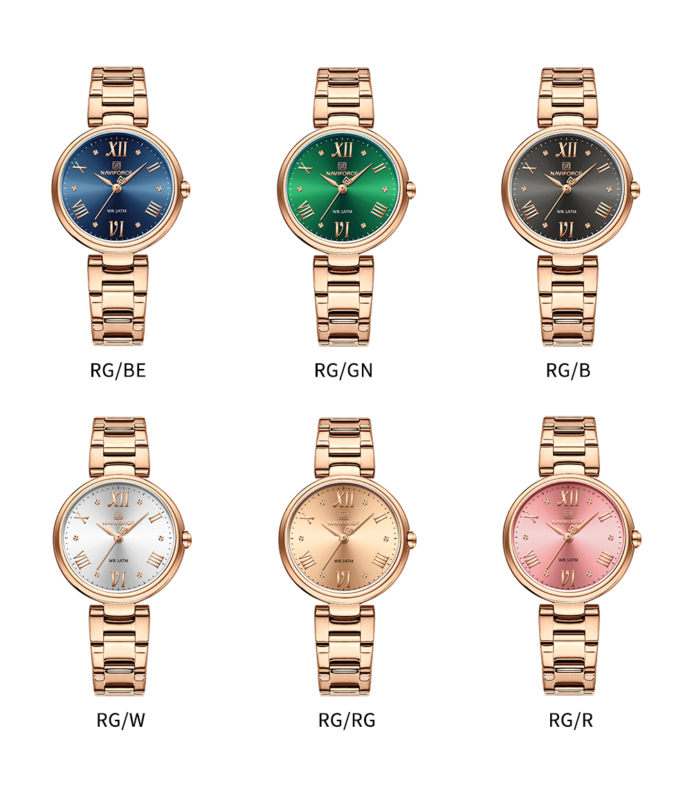 Picture of NAVIFORCE NF5030 Original New Stainless Steel Analog Sparkling Women Elegance Quartz Watch