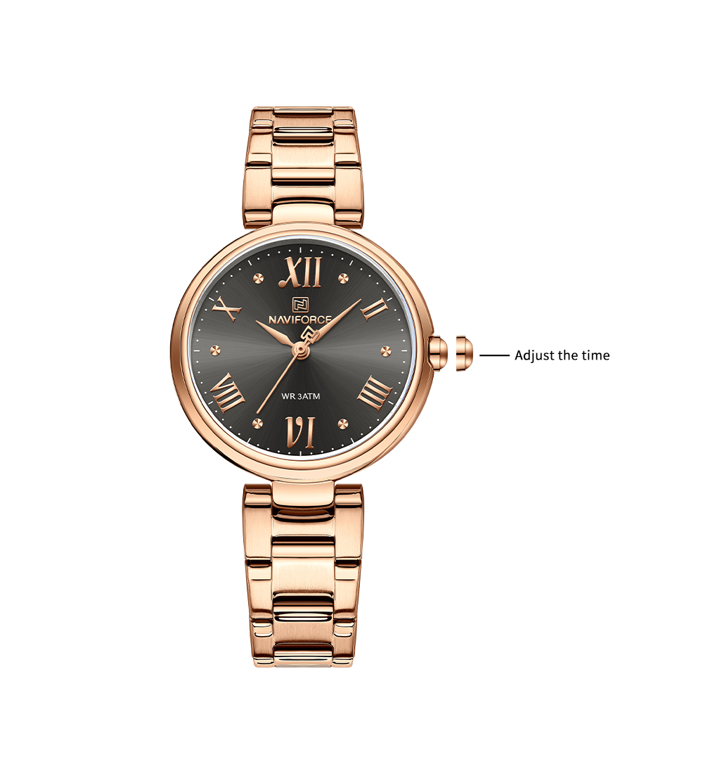 Picture of NAVIFORCE NF5030 Original New Stainless Steel Analog Sparkling Women Elegance Quartz Watch