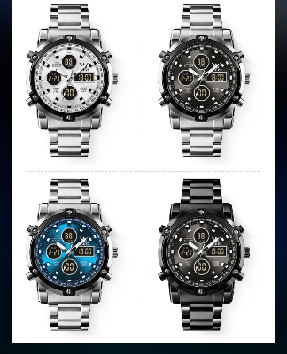 Picture of OLEVS 1106 Complication Luxury Stainless Steel Strap Men Wrist Watch Sport Digital Waterproof Watches for Men Luminous Alarm
